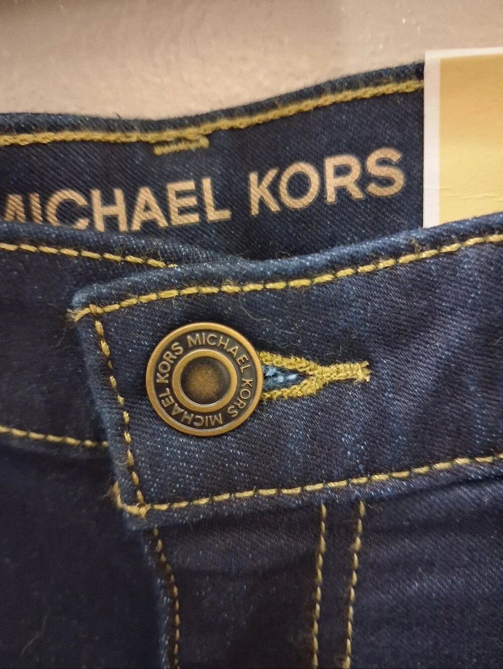 Michael Kors Women's Dark Blue Denim Mid-Rise Izzy Sninny Jeans Sz 14 NWT